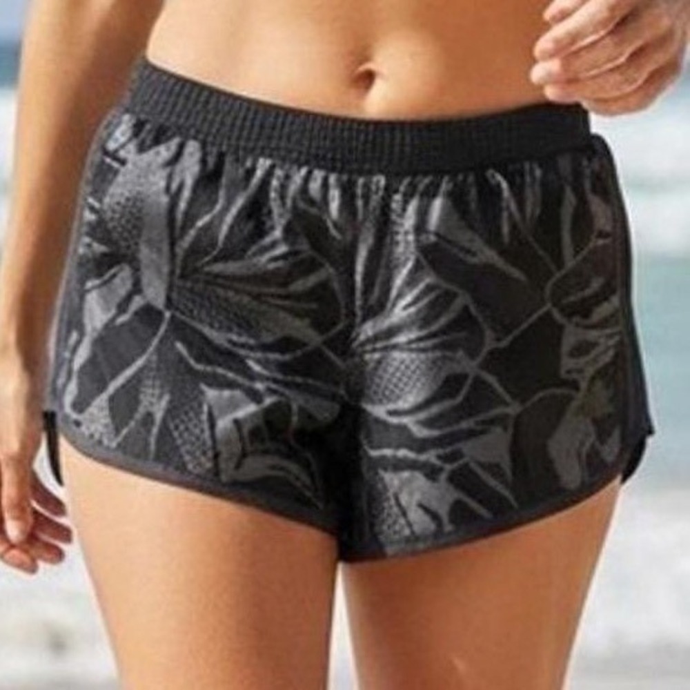 Adidas Climalite Running S3 Shorts Black Grey Palm Print Small 3 Inseam DQ2624